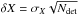 \hbox{$\delta X = \sigma_{X} \sqrt{N_{\rm det}}$}