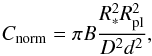 \appendix \setcounter{section}{1} \begin{equation} \label{eq:flux_norm} C_{\rm norm} = \pi B \frac{R_*^2 R_{\rm pl}^2}{D^2 d^2}, \end{equation}
