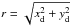 \hbox{$r=\sqrt{x^2_{\rm d}+y^2_{\rm d}} $}