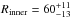 \hbox{$R_{\rm {inner}}=60^{+11}_{-13}$}