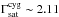 Mathematical equation: \hbox{$\Gamma_{\rm sat}^{\rm cyg}\sim 2.11$}