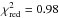 Mathematical equation: \hbox{$\chi^2_{\rm red}=0.98$}