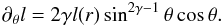 \appendix \setcounter{section}{1} \begin{eqnarray} \partial_{\theta} l = 2\gamma l(r) \sin^{2\gamma - 1} \theta \cos \theta . \end{eqnarray}