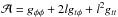 \hbox{$\mathcal{A} = g_{\phi\phi} + 2 l g_{t\phi} + l^2g_{tt}$}