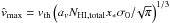 \hbox{$\hat v_{\mathrm{max}} = v_{\mathrm{th}}\left(a_v N_{\HI, \mathrm{total}} x_* \sigma_0/\!\sqrt{\pi}\right)^{1/3}$}