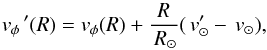 \appendix \setcounter{section}{3} \begin{equation} v_\phi\,'(R) = v_\phi(R) + \frac{R}{\rsun}(\vsun' - \vsun) , \end{equation}
