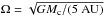 \hbox{$\Omega=\sqrt{G M_{\rm c}/({5}~{\rm AU})}$}