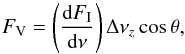 \begin{equation} F_\text{V}=\left(\frac{\text{d}F_\text{I}}{\text{d}\nu}\right)\Delta\nu_z\cos\theta, \label{eq:mag_field} \end{equation}