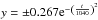 \hbox{$y = \pm 0.267 {\rm e}^{-\left(\frac{t}{1040}\right)^2}$}