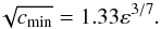 \begin{equation} \sqrt{\cm}=1.33\eps^{3/7}. \end{equation}