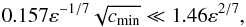 \begin{equation} 0.157\eps^{-1/7}\sqrt{\cm}\ll1.46\eps^{2/7}, \end{equation}