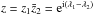\hbox{$z=z_1\bar{z}_2=\e^{\i(\lambda_1-\lambda_2)}$}