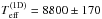 \hbox{$T^{\rm (1D)}_{\rm eff}= 8800 \pm 170\ $}
