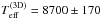 \hbox{$T^{\rm (3D)}_{\rm eff}= 8700 \pm 170\ $}