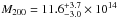 \hbox{$M_\mathrm{200}=11.6^{+3.7}_{-3.0}\times10^{14}$}