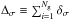 \hbox{$\Delta_{\sigma} \equiv \sum_{i=1}^{\ngr} \delta_{\sigma}$}