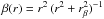 \hbox{$\br=r^2 \, (r^2+r_{\beta}^2)^{-1}$}