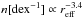 \hbox{$n \mathrm{[dex^{-1}]}\propto r_\mathrm{eff}^{-3.4}$}