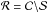 \hbox{${\cal R}={\cal C}{\setminus }\cal S$}