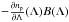\hbox{$-\frac{\partial n_{\rm p}}{\partial\Lambda}(\Lambda)B(\Lambda)$}