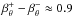 \hbox{$\beta_{\theta}^{+}-\beta_{\theta}^{-}\approx 0.9$}