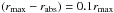 \hbox{$\left(r_{\rm max}-r_{\rm abs}\right)=0.1r_{\rm max}$}