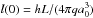 \hbox{$l(0)=hL/(4\pi q a_0^3)$}