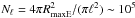 \hbox{$N_\ell=4\pi\RmaxE^2/(\pi \ell^2)\sim10^5$}