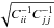 \hbox{$\!\sqrt{C^{-1}_{ii}C^{-1}_{jj}}$}