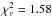 \hbox{$\chi^2_\nu=1.58$}