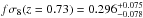 \hbox{$f\sigma_8(z=0.73) = 0.296^{+0.075}_{-0.078}$}