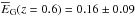 \hbox{$\smash{\overline{E}_{\rm G}}(z=0.6)=0.16\pm0.09$}
