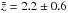 \hbox{$\tilde{z}=2.2\pm0.6$}
