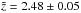 \hbox{$\tilde{z}=2.48\pm0.05$}