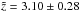 \hbox{$\tilde{z}=3.10\pm0.28$}
