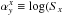 \hbox{$\alpha^x_y\equiv\log(S_x$}