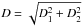 \hbox{$D = \sqrt{D^2_1+D^2_2}$}