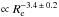\hbox{$\propto R_{\rm e}^{-3.4\,\pm\,0.2}$}