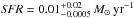 \hbox{${\textit{SFR}}=0.01^{+0.02}_{-0.0005}\ts\msol\,{\rm yr}^{-1}$}