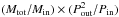 \hbox{$(M_\mathrm{tot}/M_\mathrm{in})\times(P_\mathrm{out}^2/P_\mathrm{in})$}