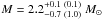 \hbox{$M= 2.2 ^{+ 0.1 ~( 0.1)}_{-0.7 ~( 1.0)}~\Msun$}