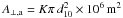 \hbox{$A_{\perp,\rm a}=K\pi\,d_{10}^2\times10^6\rm\,m^2$}