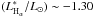 \hbox{$(L_{{\rm H}_{\alpha}}^*/L_{\odot}) \sim -1.30$}