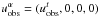 \hbox{$u_{\mathrm{obs}}^{\alpha} = (u_{\mathrm{obs}}^{t},0,0,0)$}