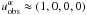 \hbox{$u_{\mathrm{obs}}^{\alpha}\approx (1,0,0,0)$}