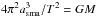 \hbox{$4 \pi^2 a_{\mathrm{sma}}^3/T^2 = G M$}
