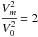 \hbox{$\cfrac{V_m^2}{V_0^2}=2$}