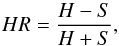 \begin{equation} {HR}=\frac{H-S}{H+S}, \end{equation}