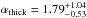 \hbox{$\alpha_{\rm thick}=1.79^{+1.04}_{-0.53}$}
