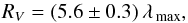 \begin{equation} R_V = (5.6 \pm 0.3)\,\lmax \label{Eq_WhiVan} , \end{equation}